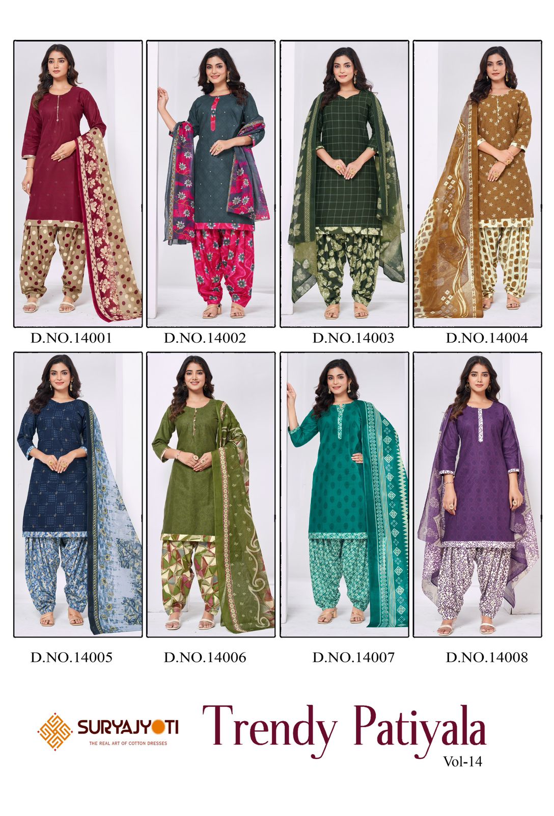 Trendy Patiyala Vol 14 By Suryajyoti Printed Cotton Dress Material Orders In India